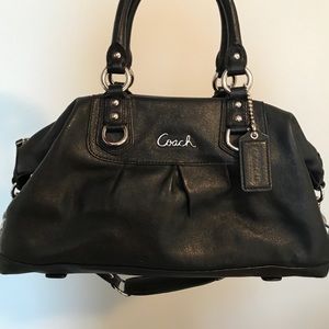Black leather Coach bag
